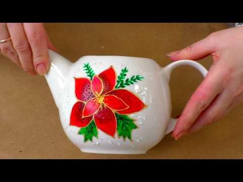 Декупаж керамического чайника своими руками