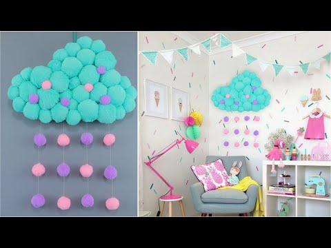 Декор детской комнаты своими руками. Как сделать облако из картона и ткани.