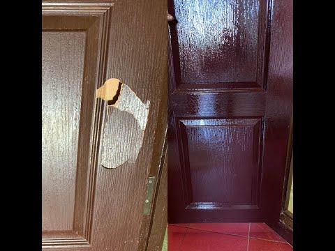 Как заделать дырку в межкомнатных дверях