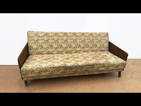 ПЕРЕДЕЛКА старого советского ДИВАНА в современный диван. Реставрация, обивка мебели.