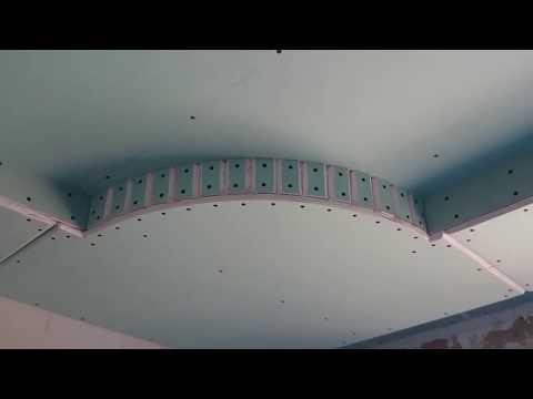 потолок из гипсокартона #6. Классический второй уровень, прямой короб с углами. Drywall Ceiling.